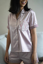 Load image into Gallery viewer, Mauve silk short set