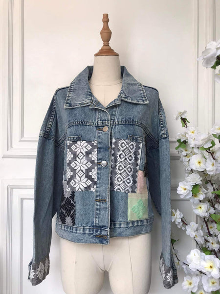 (m) Denim Patch Jacket
