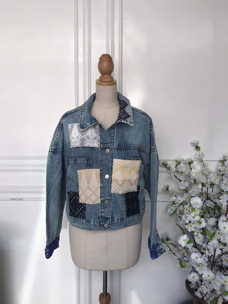 (m) Denim Patch Jacket