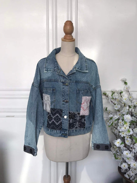 (m) Denim Patch Jacket