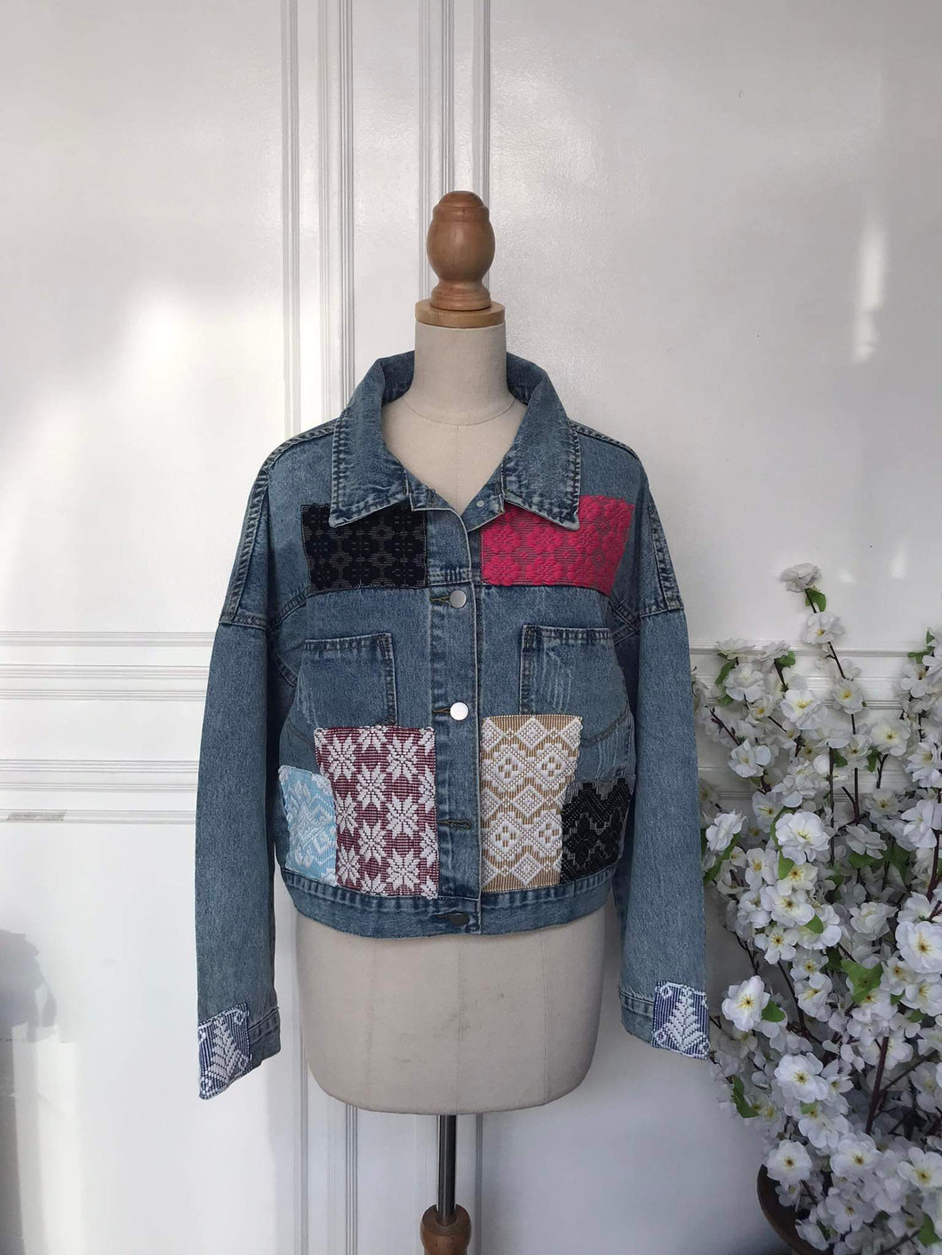 (m) Denim Patch Jacket