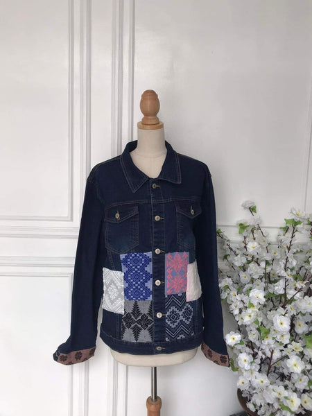 (xl) - Denim Patch Jacket