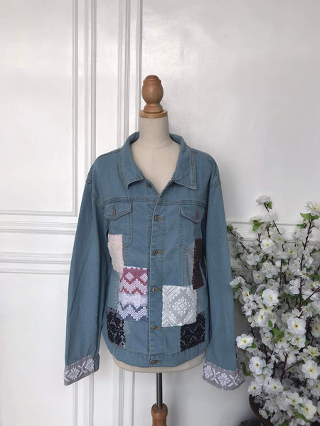 (xl) - Denim Patch Jacket