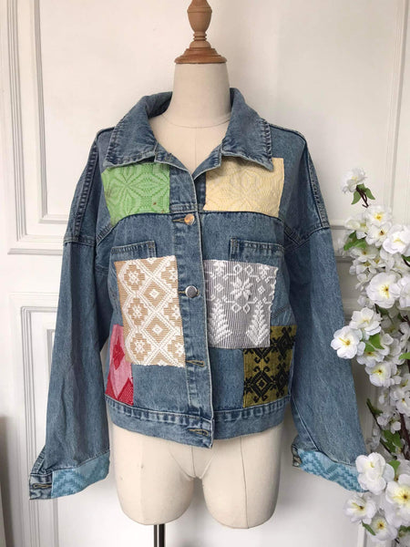 (m) Denim Patch Jacket