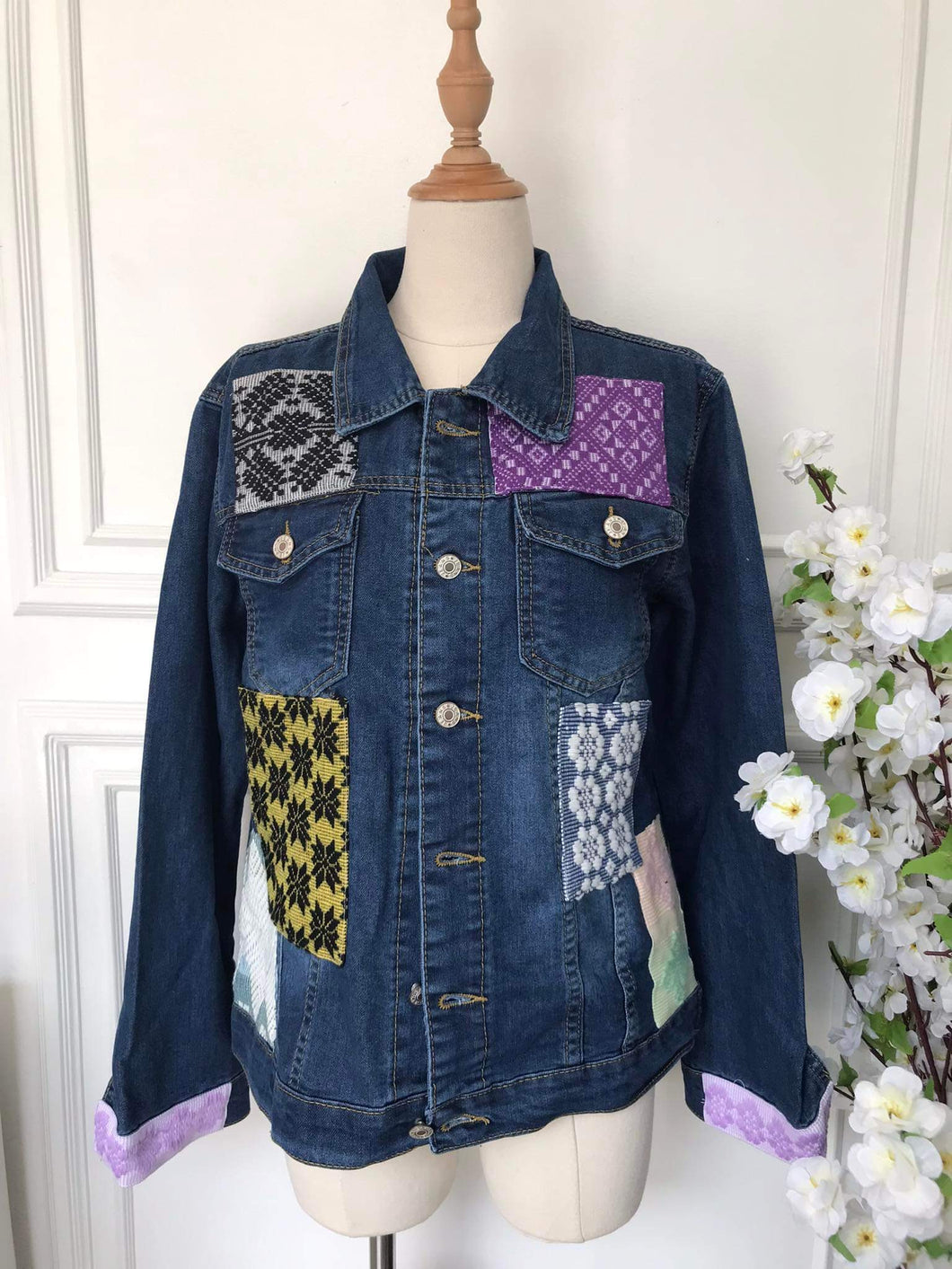 (m) Denim Patch Jacket